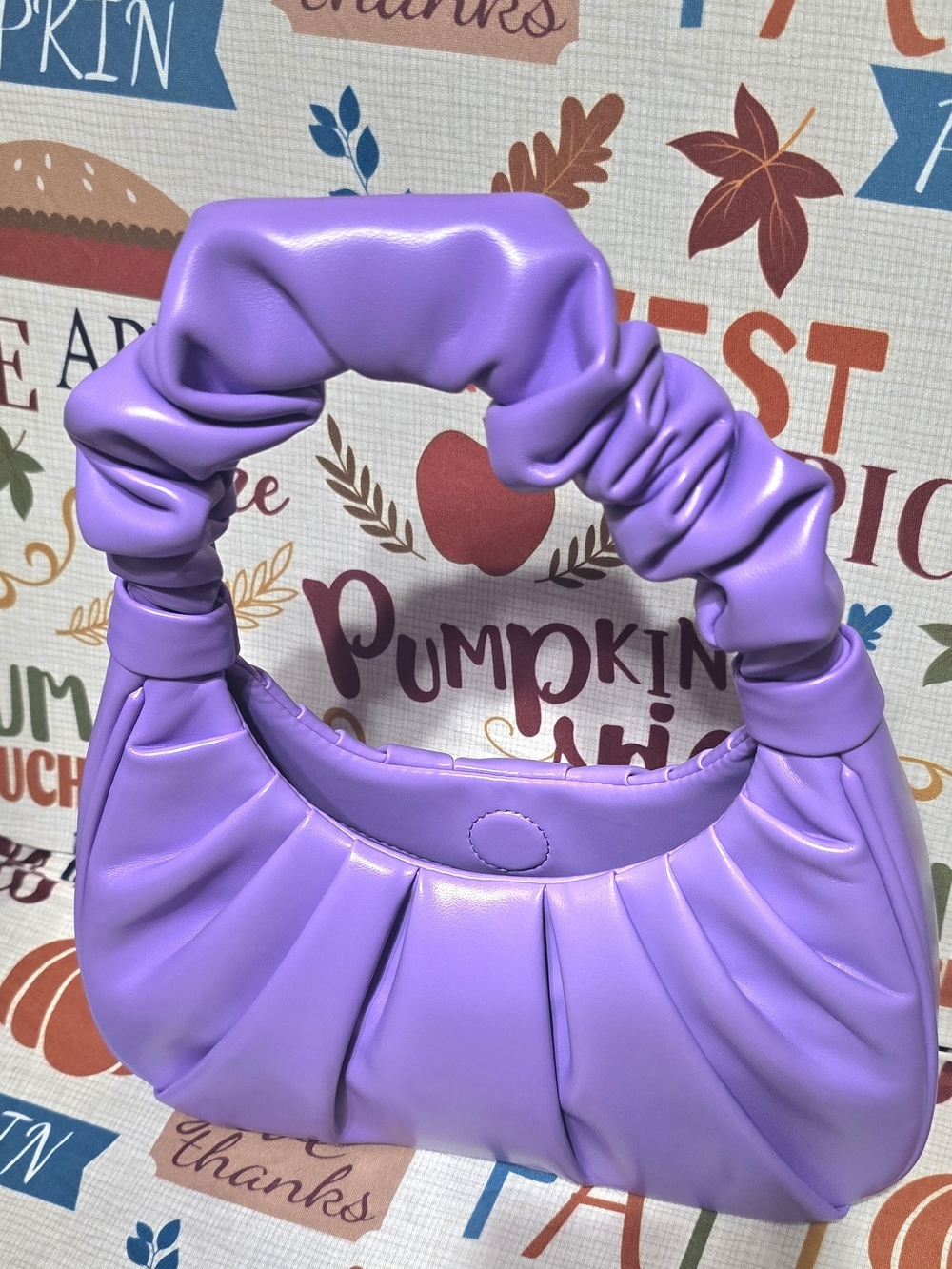 JW PEI Lavender Ruched Shoulder Bag